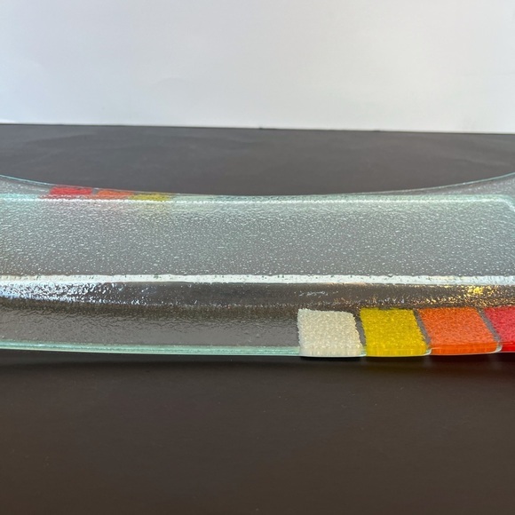 Retro Multi Color Glass Arched Serving Platter - Picture 5 of 14